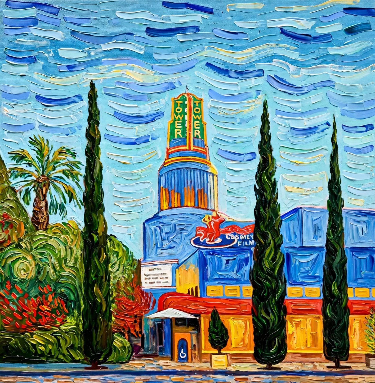 Tower Theatre - original Tower Theatre painting by Eric Chambers, Sacramento