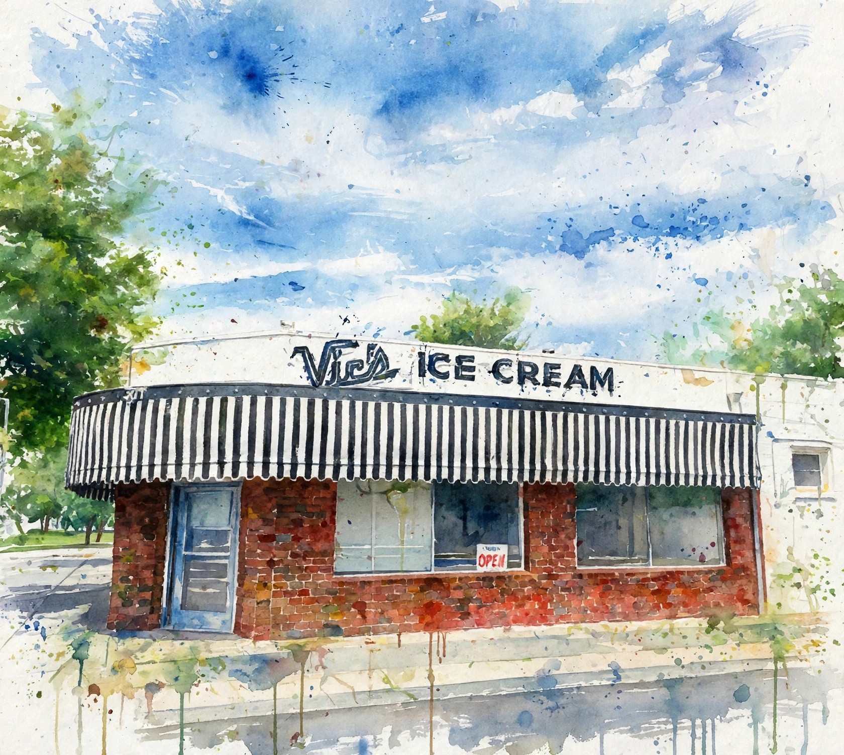 Vic's Ice Cream - original Vic's Ice Cream painting by Daniel Hansen, Sacramento